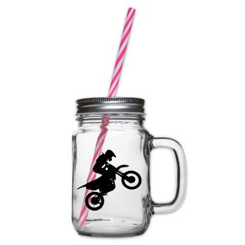 Image du pilote de motocross # - Bocal à boisson - transparent - Droite