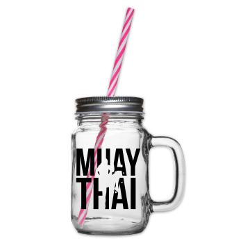 muay thai - Henkelglas mit Schraubdeckel - Klar - Rechts