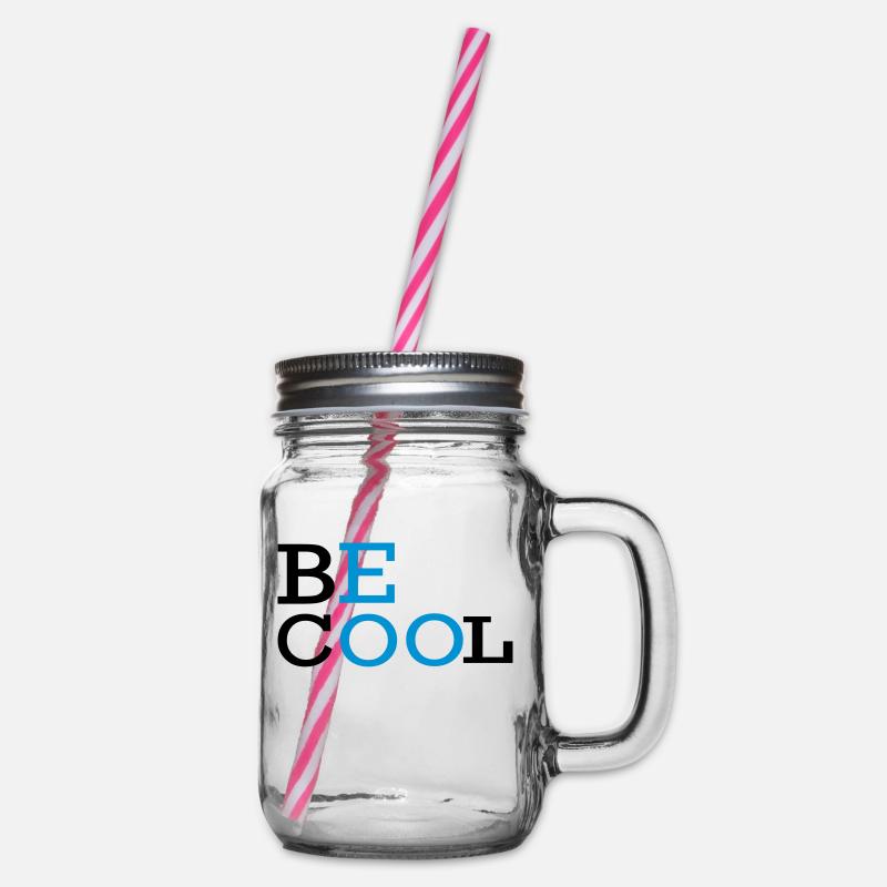 BE COOL Text-Logo - Henkelglas mit Schraubdeckel - Klar