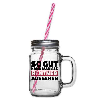 Rentner - Henkelglas mit Schraubdeckel - Klar - Rechts