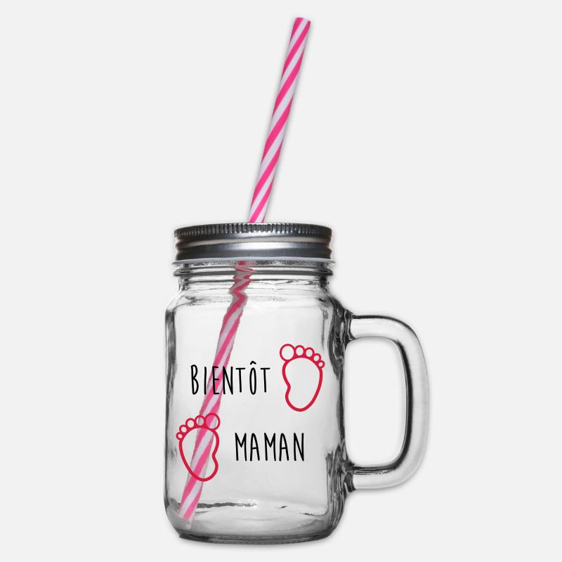 Bientôt Maman / Bébé / Naissance / Enceinte / Baby - Bocal à boisson - transparent