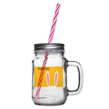 Frohe Ostern - Henkelglas mit Schraubdeckel - Klar - Rechts