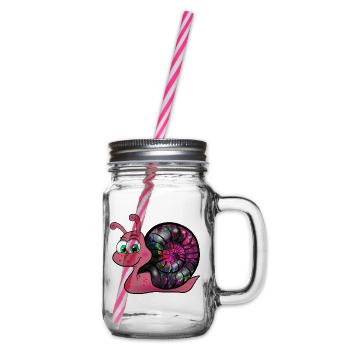 sweet Opal Snail - süsse Opal Schnecke - Glass jar with handle and screw cap - clear - Right
