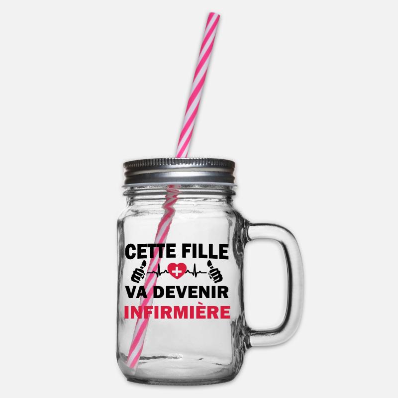fille va devenir infirmière - Future infirmière - Bocal à boisson - transparent