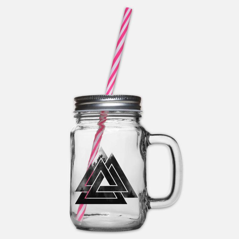 Valknut Wikinger Symbol - Henkelglas mit Schraubdeckel - Klar