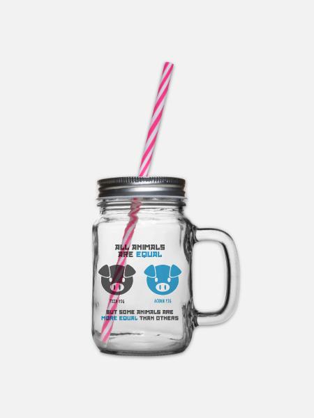 Futterschwein, Eichelschwein - Henkelglas mit Schraubdeckel - Klar