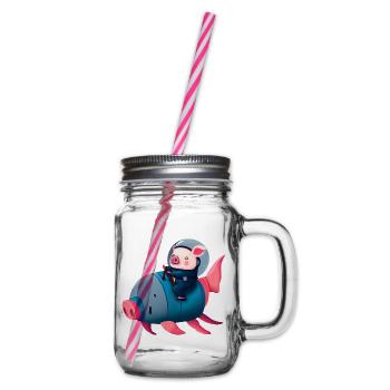 Pig Astronaut sur Pig Rocket - Bocal à boisson - transparent - Droite