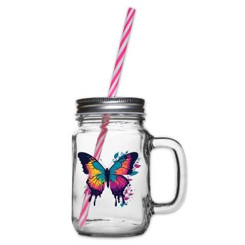Schmetterling - Henkelglas mit Schraubdeckel - Klar - Rechts