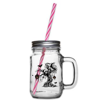 Halloween Tree with Pumpkin Lanterns Bat - Glass jar with handle and screw cap - clear - Right