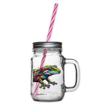Gecko - Glass jar with handle and screw cap - clear - Right