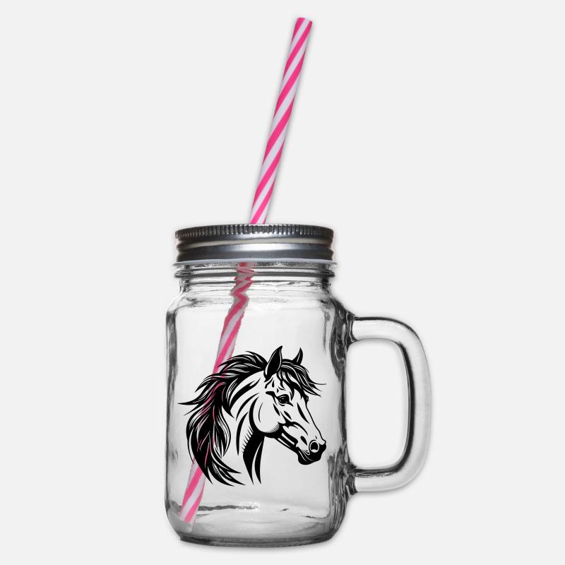 Portrait de cheval - Bocal à boisson - transparent