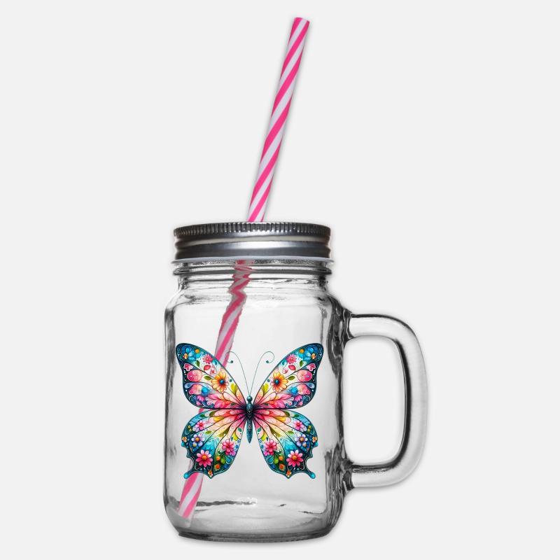 Papillon - Bocal à boisson - transparent
