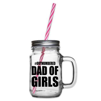 Dad of girls - Henkelglas mit Schraubdeckel - Klar - Rechts