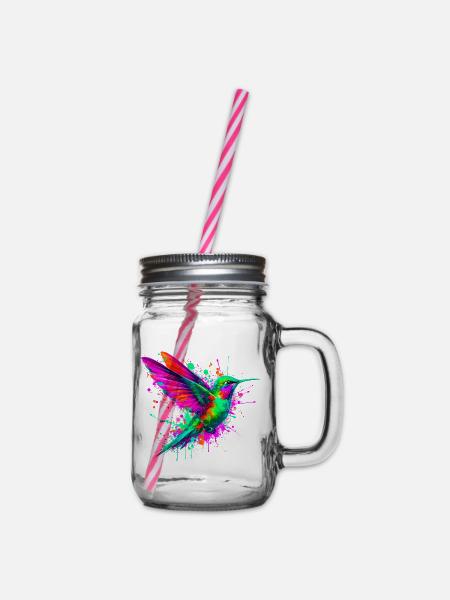 Kolibri - Henkelglas mit Schraubdeckel - Klar