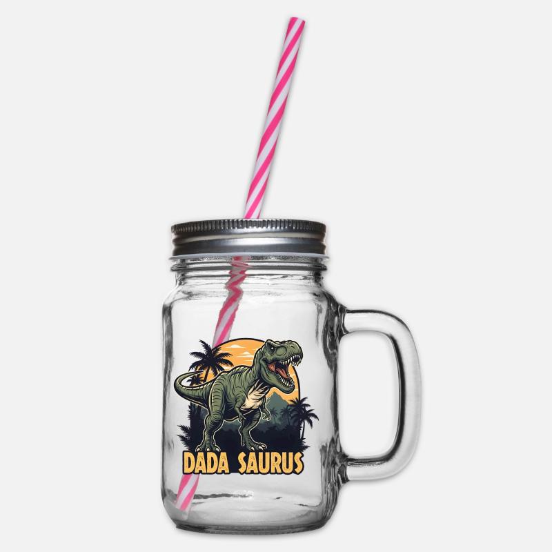 Dada Saurus T-Rex Illustration - Bocal à boisson - transparent
