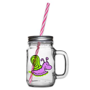 Escargot Slime Trail Mignon Mignon Heureux Cool - Bocal à boisson - transparent - Droite