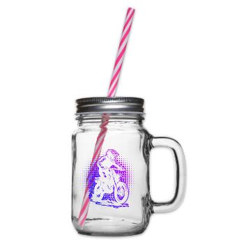 Ich liebe Motocross cooles Motiv für Motocross - Henkelglas mit Schraubdeckel - Klar - Rechts