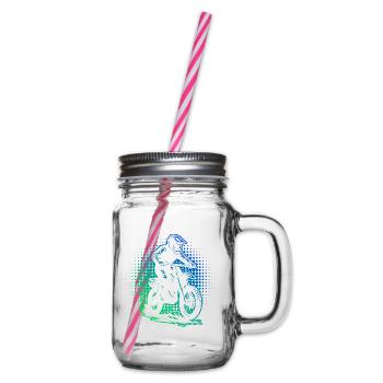 Motif classique du motocross - Bocal à boisson - transparent - Droite