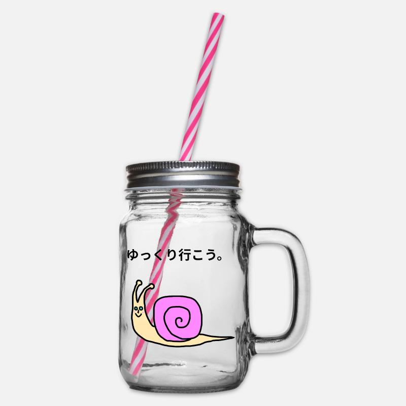 Escargot rose kawaii  - Bocal à boisson - transparent