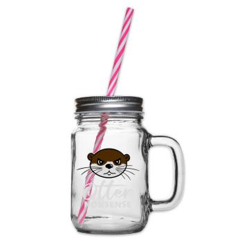 Otter Nonsense Lustig Wortspiel Otter Liebe Spruch - Henkelglas mit Schraubdeckel - Klar - Rechts