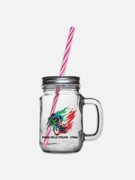Passo dello Stelvio Climber Colour Burst - Henkelglas mit Schraubdeckel - Klar