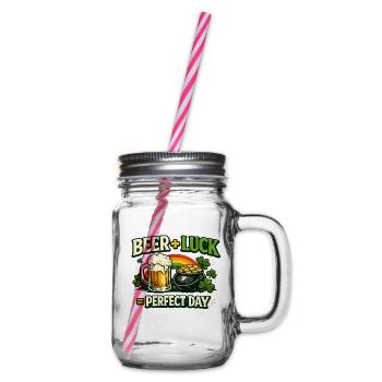 Bierglück Perfekter Tag - Henkelglas mit Schraubdeckel - Klar - Rechts