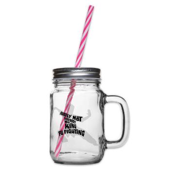 Surely Not Everybody Was Kung Fu Fighting Lustig - Glass jar with handle and screw cap - clear - Right