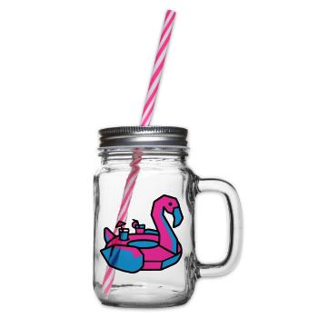 Fête de la piscine des animaux natants Flamants - Bocal à boisson - transparent - Droite