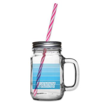 Girl's name Fanny - Glass jar with handle and screw cap - clear - Right