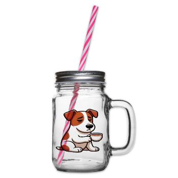Jack Russel terrier Jack russel Besitzer Jacky - Henkelglas mit Schraubdeckel - Klar - Rechts
