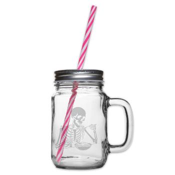 Skelett-Frühstücksschale - Henkelglas mit Schraubdeckel - Klar - Rechts