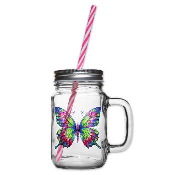 Schmetterling - Henkelglas mit Schraubdeckel - Klar - Rechts