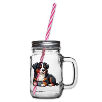 Appenzeller Sennenhund Sennenhunde Sennenhundmama - Henkelglas mit Schraubdeckel - Klar - Rechts