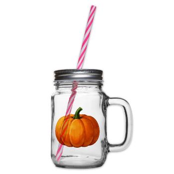 Herbstkürbis - Henkelglas mit Schraubdeckel - Klar - Rechts