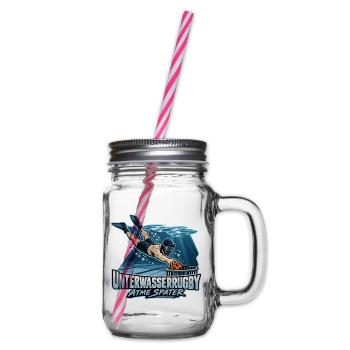 Unterwasserrugby Atme Später  - Henkelglas mit Schraubdeckel - Klar - Rechts