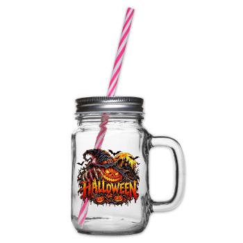 Halloween Kürbis mit Krallen - Henkelglas mit Schraubdeckel - Klar - Rechts
