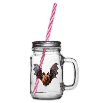 Fledermaus - Henkelglas mit Schraubdeckel - Klar - Rechts