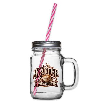 Kaffeeliebe mit Ruhe Geschenk für Kaffeeliebhaber - Henkelglas mit Schraubdeckel - Klar - Rechts