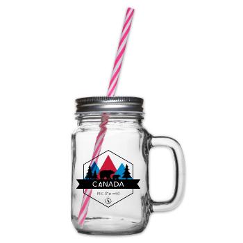 Kanada in die Wildnis mit Bären und Wald - Henkelglas mit Schraubdeckel - Klar - Rechts