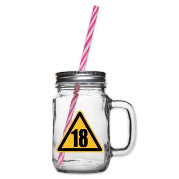 Achtung 18 - Henkelglas mit Schraubdeckel - Klar - Rechts