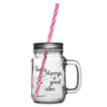 tea is always a good idea 2c - Glass jar with handle and screw cap - clear - Right