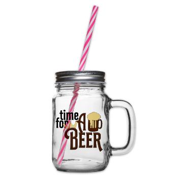 beer - Glass jar with handle and screw cap - clear - Right