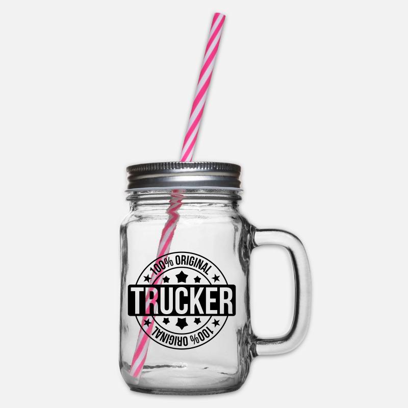 Trucker - Henkelglas mit Schraubdeckel - Klar