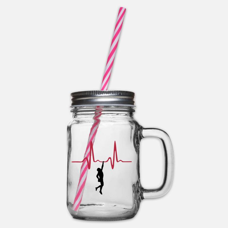 Grimpeur, Climbing, Climber & Heartbeat - Bocal à boisson - transparent