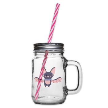 bat - Glass jar with handle and screw cap - clear - Right