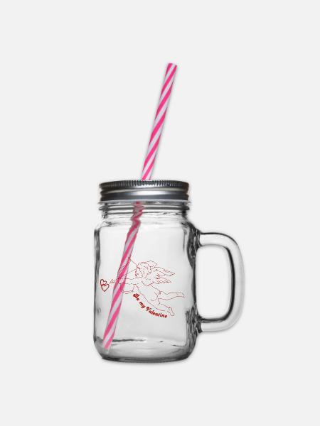 valentine - Henkelglas mit Schraubdeckel - Klar