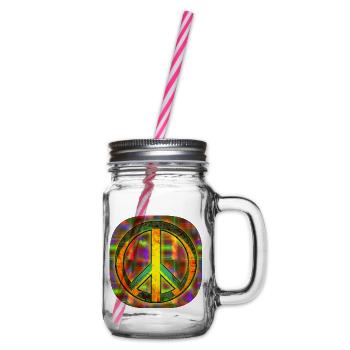 Peace [Zeichen] - Henkelglas mit Schraubdeckel - Klar - Rechts