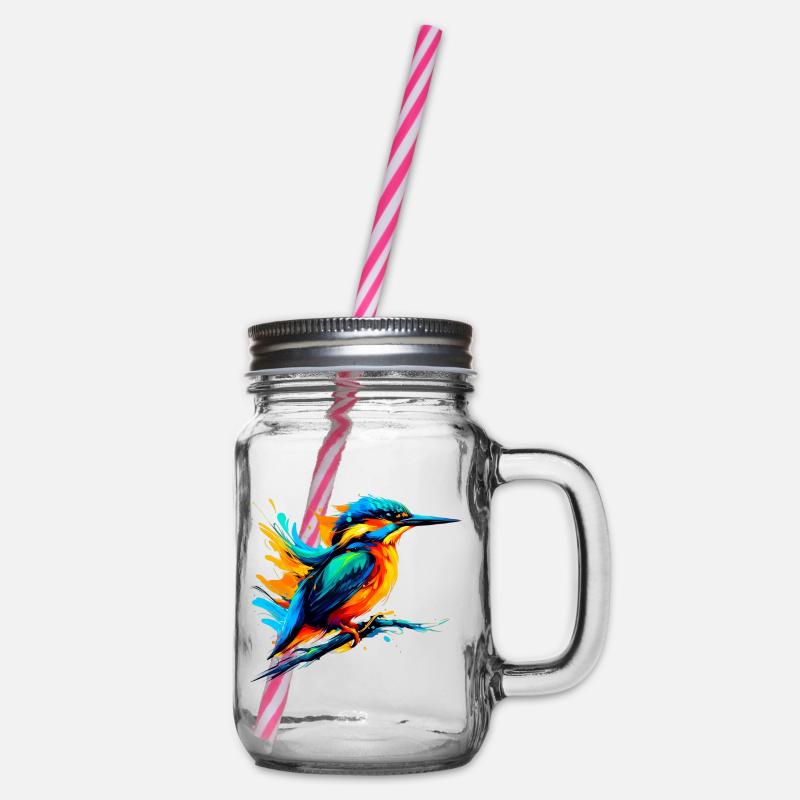 Eisvogel - Henkelglas mit Schraubdeckel - Klar