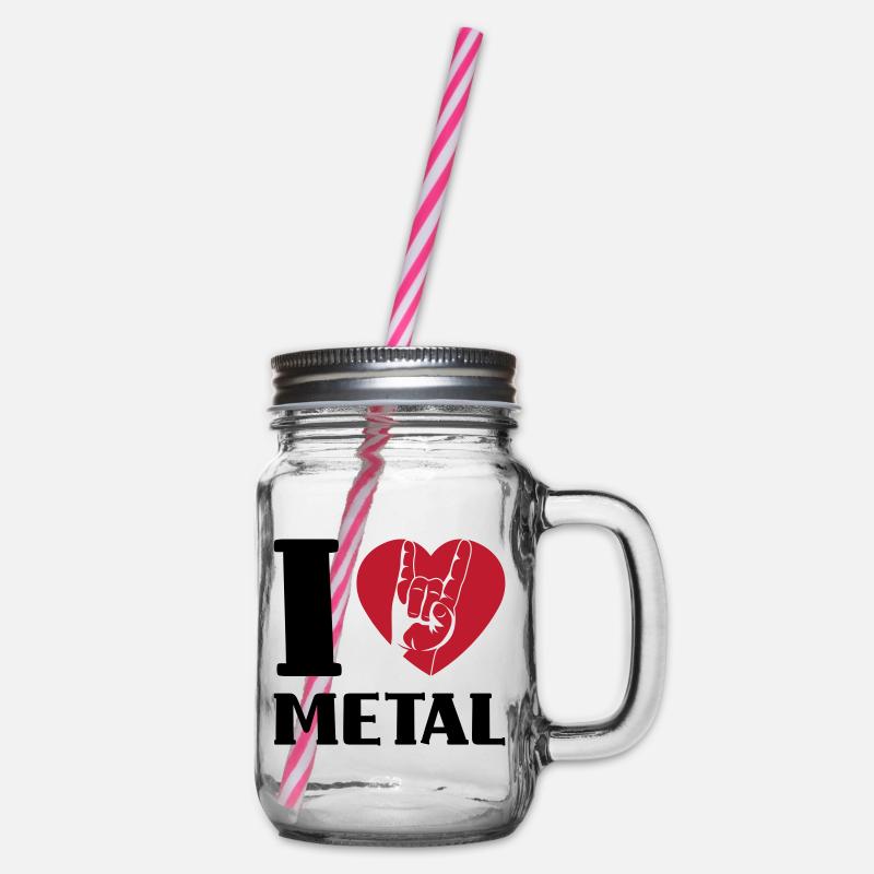 J’adore le métal - Bocal à boisson - transparent