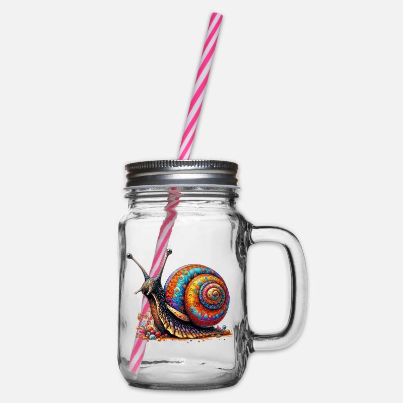 Schnecke - Henkelglas mit Schraubdeckel - Klar